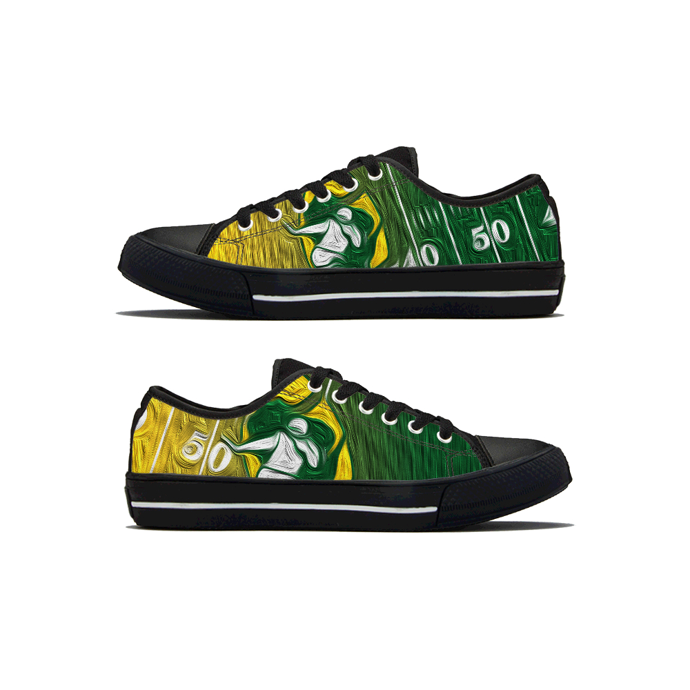 Men's Green Bay Packers Low Top Canvas Sneakers 003